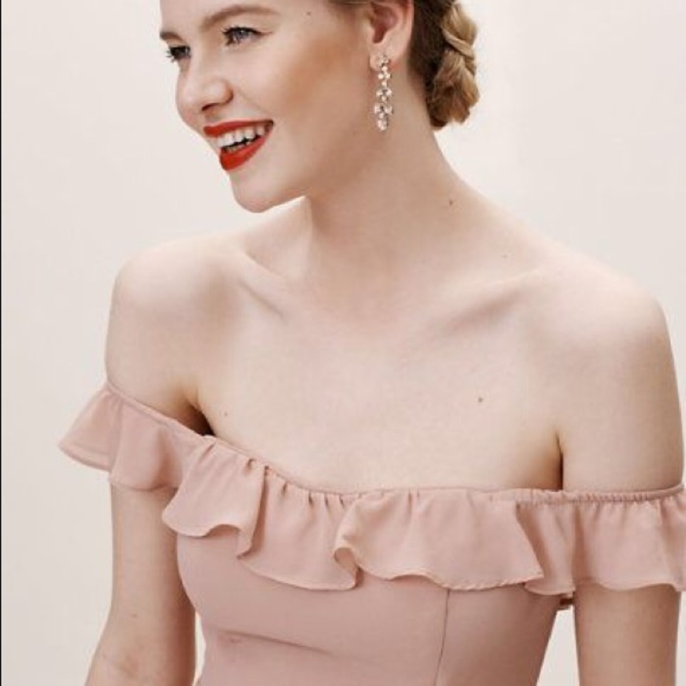 BHLDN bridesmaid off shoulder dress